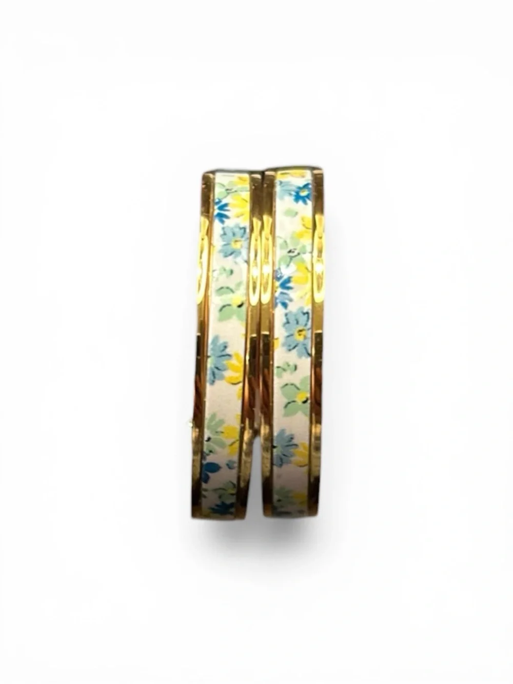 KATE SPADE Floral Medley Blue Heritage Spade Flower Hoops Earrings